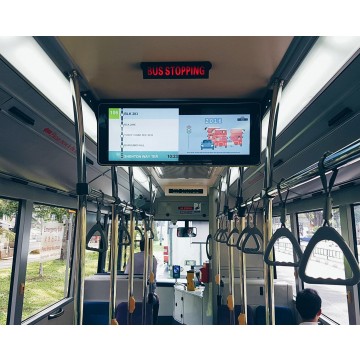 LCD-TFT monitorius, skirtas informuoti autobuso salone esančius keleivius